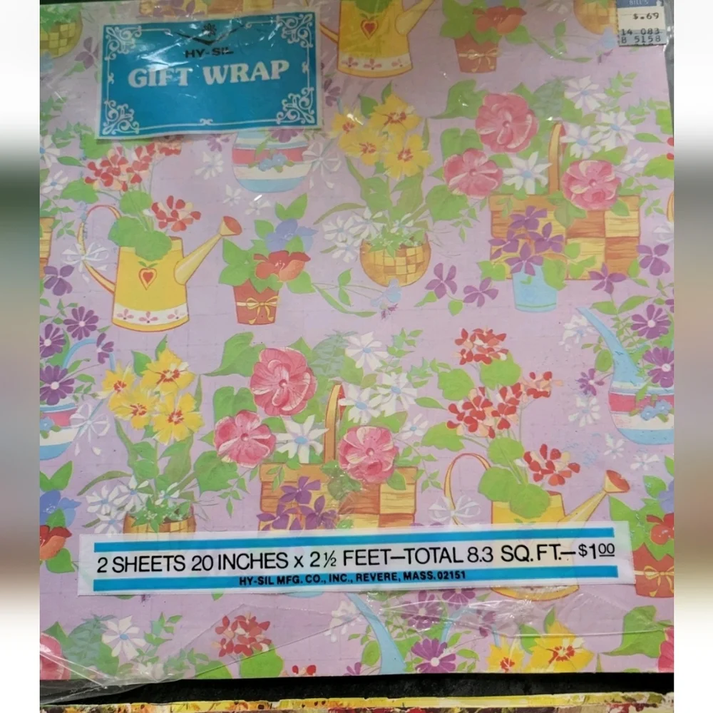 NEW 2 Vintage Birthday Spring Gift Wrapping Paper Art Deco MCM Cottagecore Fairy